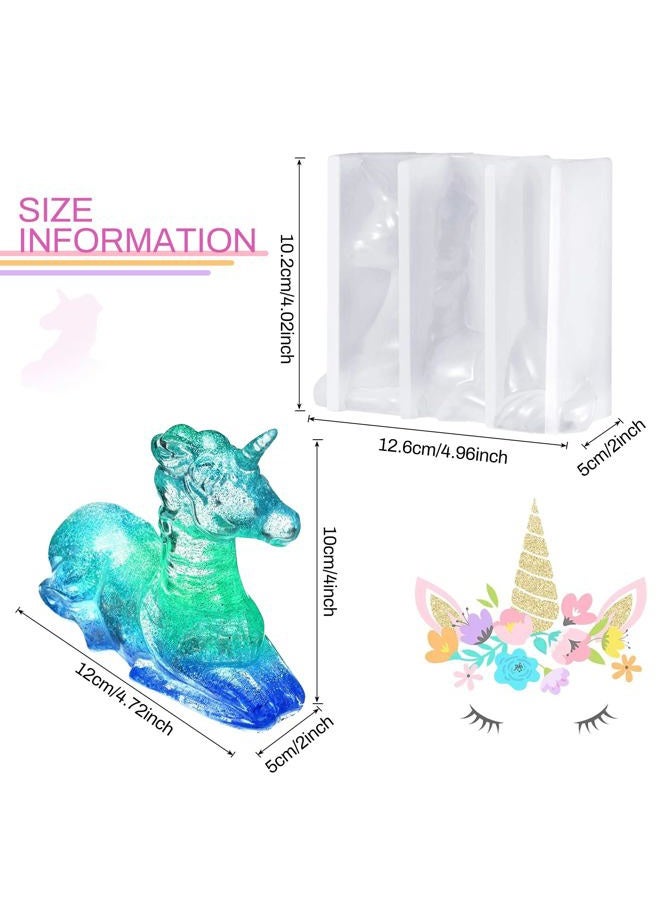 Patelai 3D Unicorn Silicone Mold Unicorn Shape Resin Mold Unicorn Epoxy Casting Mold for DIY Crafts Decoration Making Supplies - Image 2