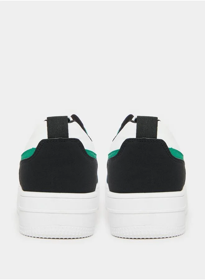 Styli Color Block Lace Up Platform Sole Sneakers