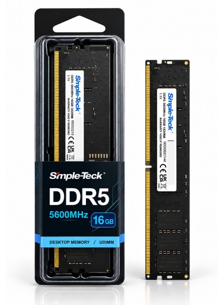 Simple-Teck DDR5 5600MHz Desktop RAM | 16GB | UDIMM Memory Module | High-Speed DDR5 PC Memory | 1.1V | Desktop Computer Upgrade - Image 1