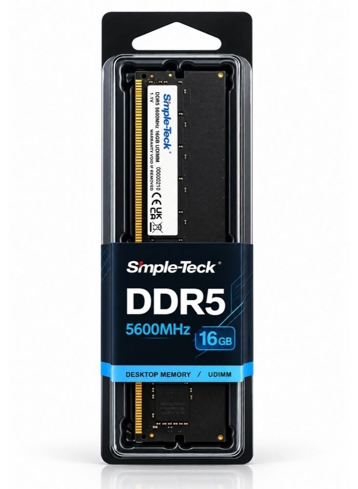 Simple-Teck DDR5 5600MHz Desktop RAM | 16GB | UDIMM Memory Module | High-Speed DDR5 PC Memory | 1.1V | Desktop Computer Upgrade - Image 2