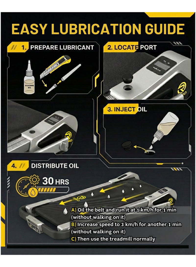 RIGID FITNESS Under Desk Walking Pad Treadmill with Incline for Home & Office, Durable & Quiet Motor, Compact & Space-Saving, Ideal for Walking & Light Jog with Remote Control, 220lbs/100kg Max Load, 6Km/h Speed - Image 5