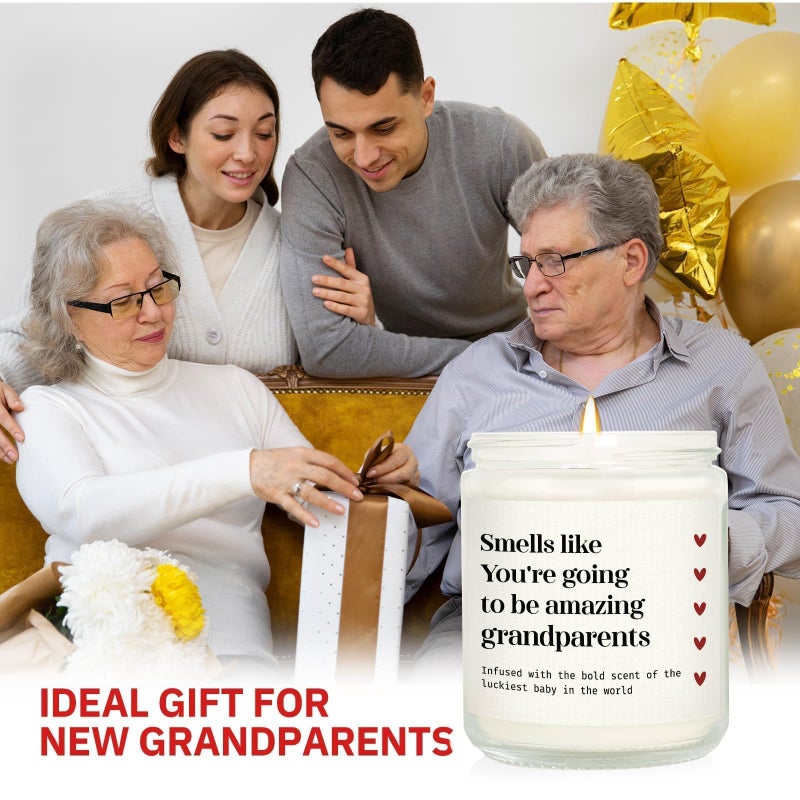 SteadStyle Pregnancy Announcement Gifts for Grandparents - Infused with Lucky Baby Scent, Gender Reveal, New Grandma Grandpa Gift, Home Decor Relaxation Lavender Scented Candles Emotional Keepsak 7oz - Image 2