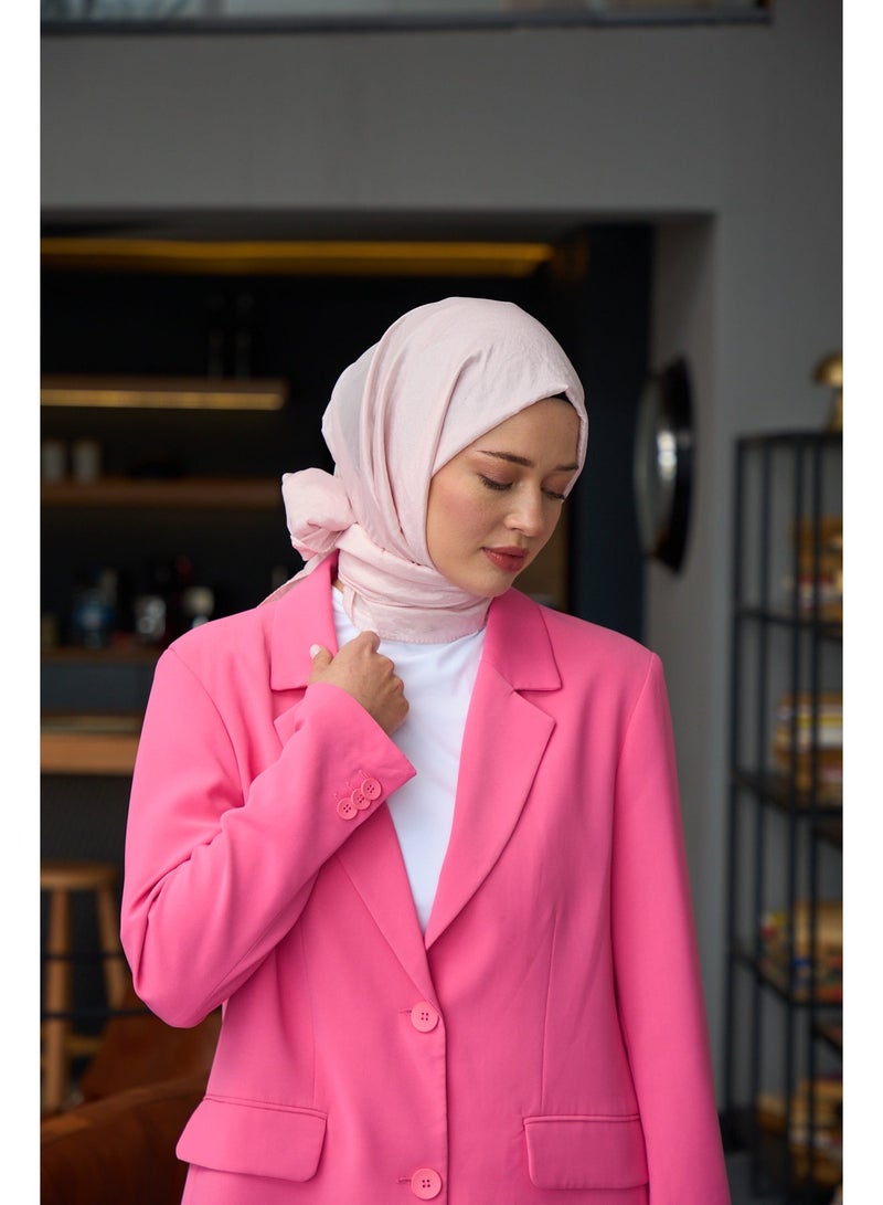 uper Soft & Shiny Luxurious Silk-Blend Vual Hijab Shawl – Pink - Image 5