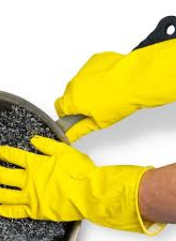 KNP KNP Yellow Rubber Glove (Medium) is designed for a variety of applications requiring hand protection.  - Image 3