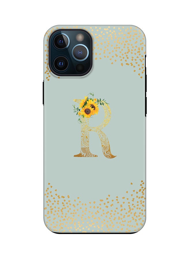 Stylizedd Monogram Tough Series for Apple iPhone 12 Pro Custom Initials Floral Mandala Pattern Tough Pro Dual Layer hybrid PC inner TPU protection Alphabet- R (Light Green) - Image 1
