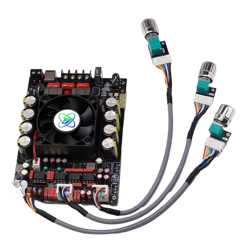 Wireless Audio Power Amplifier: 220W+220W Black - Low Loss Metal Film Capacitor Ultra-Low Noise Pure Sound Quality BT 5.2 Audio Power Amplifier for Home Audio Setup Music Enthusiasts - Image 1