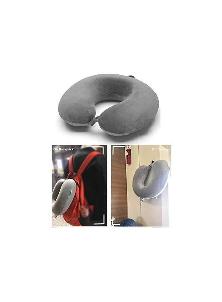Holmes U-Shaped Travel Neck Pillow for Men & Women – Soft Microfiber – Grey – Multipurpose for Car, Plane, Train, and Bus – Model P0TQ  - Image 3