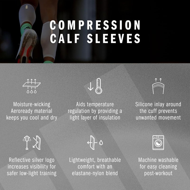 adidas Aeroready Comp Calf Sleeves - White - S/M - Image 5
