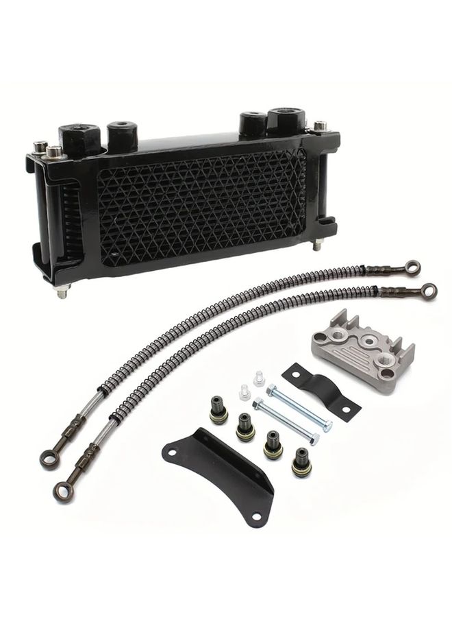Red Aluminum Oil Cooler Kit for Pit Bike Compatible Honda Yamaha 125 - Image 3