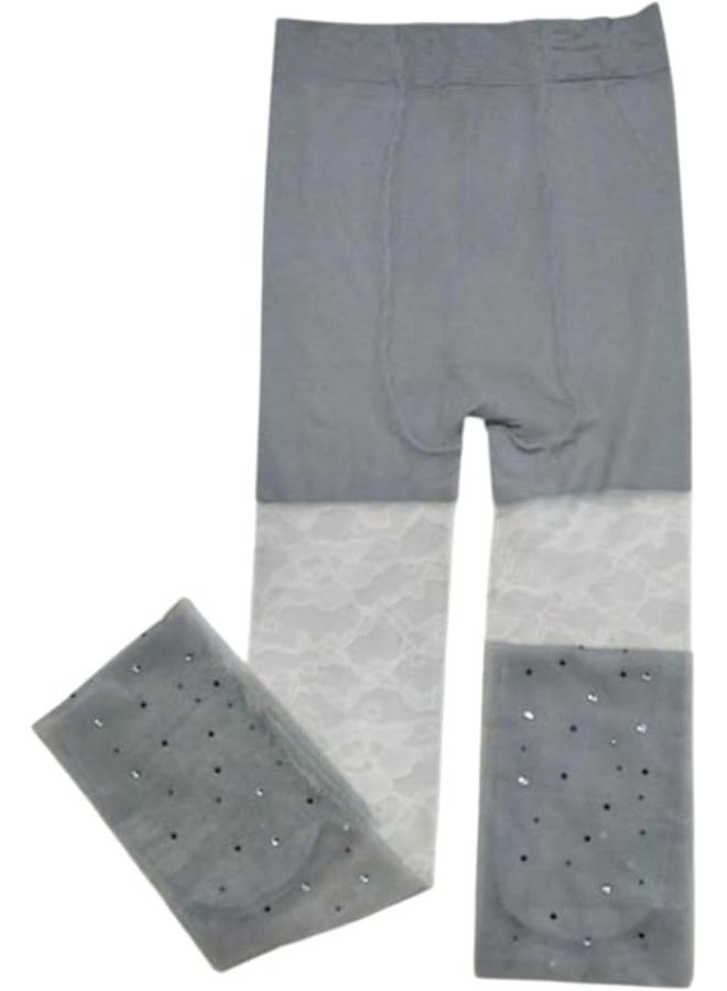 Embroidered Clear Stockings, Polyamide and Lycra, 15 Denier, Elastic, Fashion Stylish, Rhinestone Embroidery