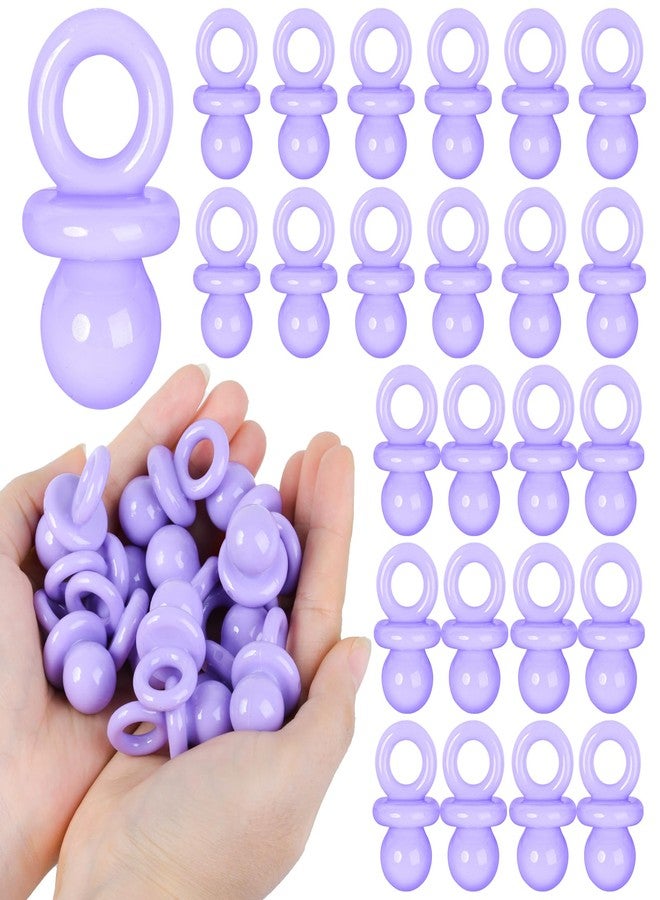 ZYFLSQ 24 Pcs Baby Shower Pacifiers, 1.75 Inch Plastic Pacifiers for Baby Shower Game, Bulk Pacifier for DIY Decoration, Gender Reveal Table Scatter, Hunt Game Props, Party Favors(Purple) - Image 1