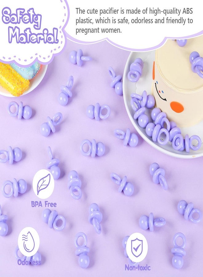 ZYFLSQ 24 Pcs Baby Shower Pacifiers, 1.75 Inch Plastic Pacifiers for Baby Shower Game, Bulk Pacifier for DIY Decoration, Gender Reveal Table Scatter, Hunt Game Props, Party Favors(Purple) - Image 4