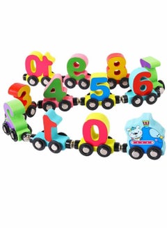 Y&D Wooden Number Train Toys for Toddlers and Kids Educational Building Blocks Montessori 3 Years For Boys Girls  - Image 1