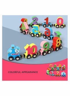 Y&D Wooden Number Train Toys for Toddlers and Kids Educational Building Blocks Montessori 3 Years For Boys Girls  - Image 2