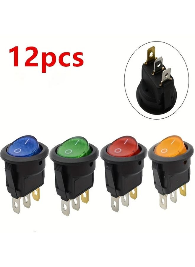 12 قطعة من مفتاح التأرجح لتغيير لون LED 12 فولت 20 أمبير 3 دبابيس تشغيل/إيقاف للقوارب والسيارات والدراجات النارية - Image 2