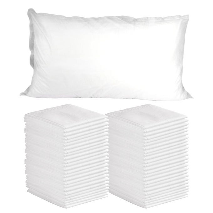 DISPOSABLE PILLOWCASES 50PCS DISPOSABLE PILLOW CASE COVERS SOFT NONWOVEN FABRIC DISPOSABLE PILLOW CASES FOR MEDICAL HOSPITAL HOTELS SPA TATTOO LASH PILLOW COVERS WHITE 21 IN X 30 IN