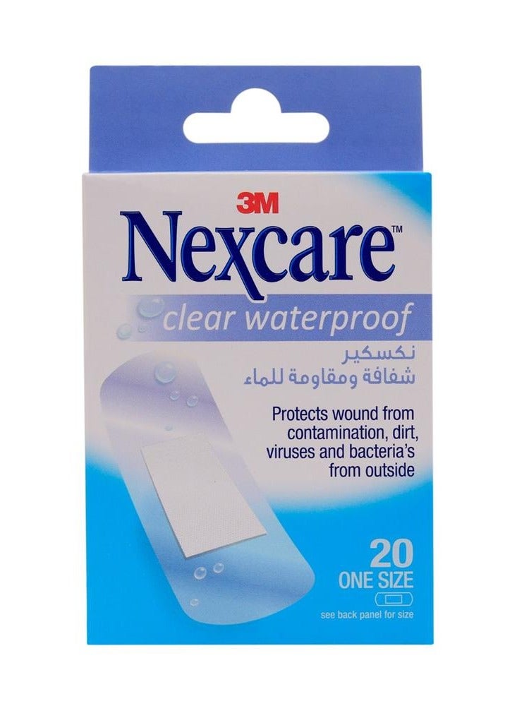 ثري ام 3M Nexcare ضمادات شفافة مقاومة للماء، 20 ضمادة