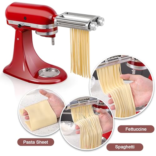 RAFBAR Pasta Maker Attachment for KitchenAid Stand Mixers, 3 in 1 Set Pasta Machine Attachment included Pasta Sheet Roller, Spaghetti Cutter, Fettuccine Cutter - Image 3