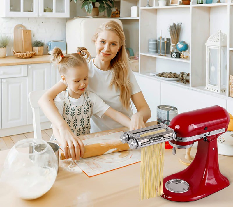 RAFBAR Pasta Maker Attachment for KitchenAid Stand Mixers, 3 in 1 Set Pasta Machine Attachment included Pasta Sheet Roller, Spaghetti Cutter, Fettuccine Cutter - Image 5