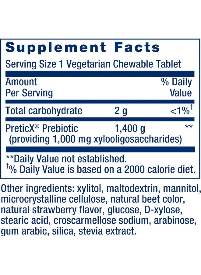 Life Extension - Florassist Prebiotic Chewable (Strawberry) - Microbiome Prebiotics Supplement For Intestinal, Colon & Digestive Health - Non-Gmo, Gluten-Free, Vegetarian – 60 Chewable Tablets - Image 1