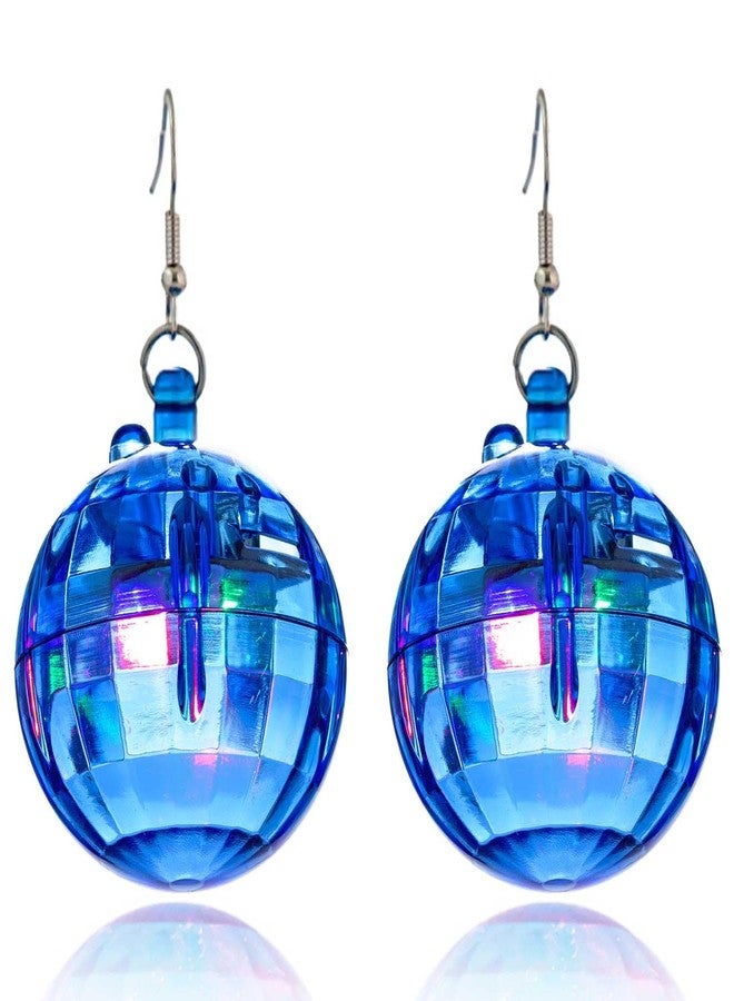 Aksod Disco Ball Earrings Light Up Earrings Dangle Glow Ball Earring Party Dance Jewelry for Women (Blue Disco Ball) - Image 1