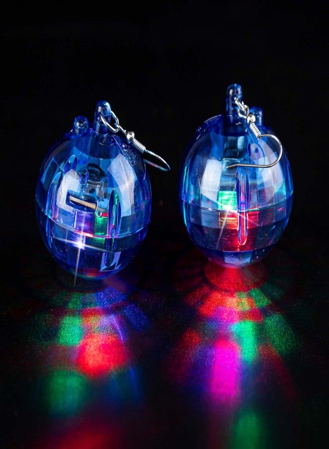 Aksod Disco Ball Earrings Light Up Earrings Dangle Glow Ball Earring Party Dance Jewelry for Women (Blue Disco Ball) - Image 3