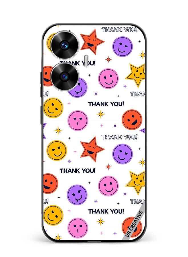 VR CREATIVE Protective Case Cover For Realme C55 Thank You Seamless Design Multicolour - Image 1