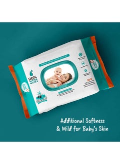 BuddsBuddy Olive Oil Based Natural Wipes With Lid For Babies With The Goodness Of Aloe Vera & Olive Oil | Moisturizing Wipes For Baby Skin | Antibacterial Baby Wipes|400 Pieces| Combo Of 5 X 80 Pieces  - Image 5