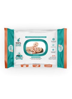 BuddsBuddy Olive Oil Based Natural Wipes With Lid For Babies With The Goodness Of Aloe Vera & Olive Oil | Moisturizing Wipes For Baby Skin | Antibacterial Baby Wipes|400 Pieces| Combo Of 5 X 80 Pieces  - Image 2