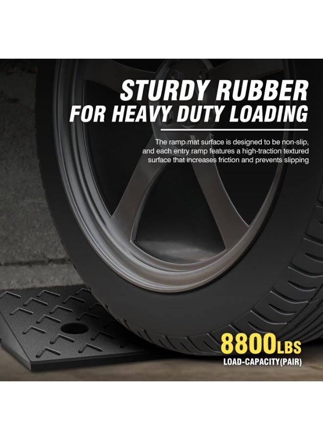 منحدر عتبة مطاطي بارتفاع 2 بوصة، منحدر عتبة مطاطي شديد التحمل، منحدر عتبة، 39.3 بوصة طول × 11.8 بوصة عرض × 5.5 بوصة ارتفاع، مناسب لرصيف التحميل والمستودعات والكراسي المتحركة والدراجات النارية والسيارات - Image 5