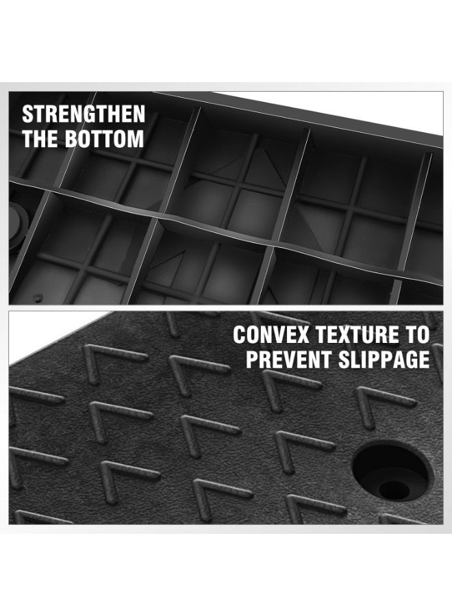 منحدر عتبة مطاطي بارتفاع 2 بوصة، منحدر عتبة مطاطي شديد التحمل، منحدر عتبة، 39.3 بوصة طول × 11.8 بوصة عرض × 5.5 بوصة ارتفاع، مناسب لرصيف التحميل والمستودعات والكراسي المتحركة والدراجات النارية والسيارات - Image 2