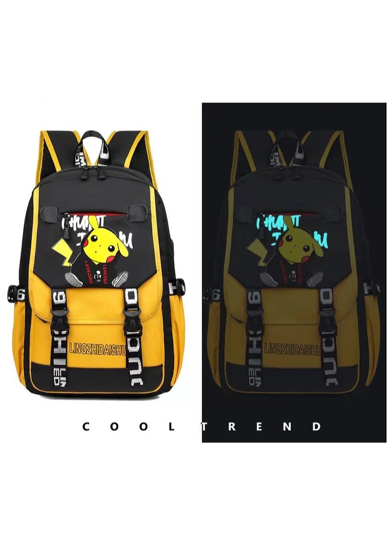 Pokemon Pikachu Backpack Set School Backpacks Large Capacity Bookbag Casual Daypack Schoolbag - Image 5