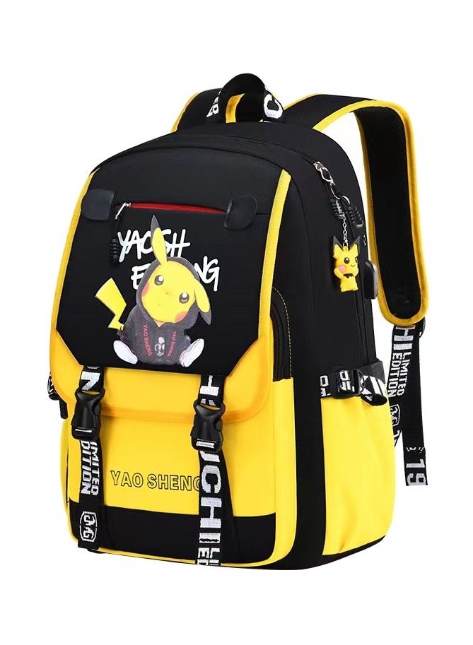 Pokemon Pikachu Backpack Set School Backpacks Large Capacity Bookbag Casual Daypack Schoolbag - Image 2
