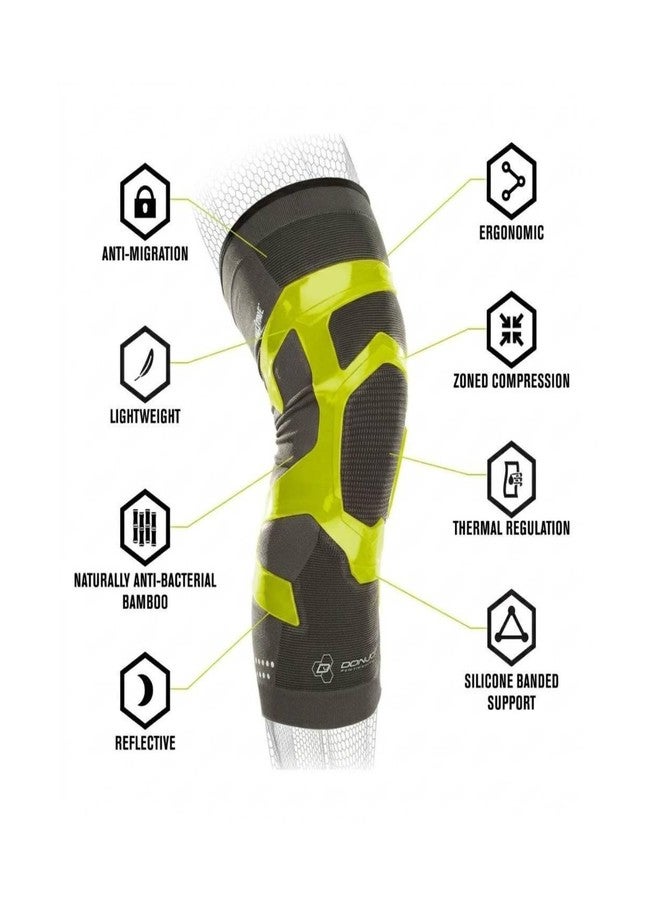 DonJoy Performance TRIZONE Compression: Knee Support Sleeve, Left Leg, Slime Green, X-Large - Image 2