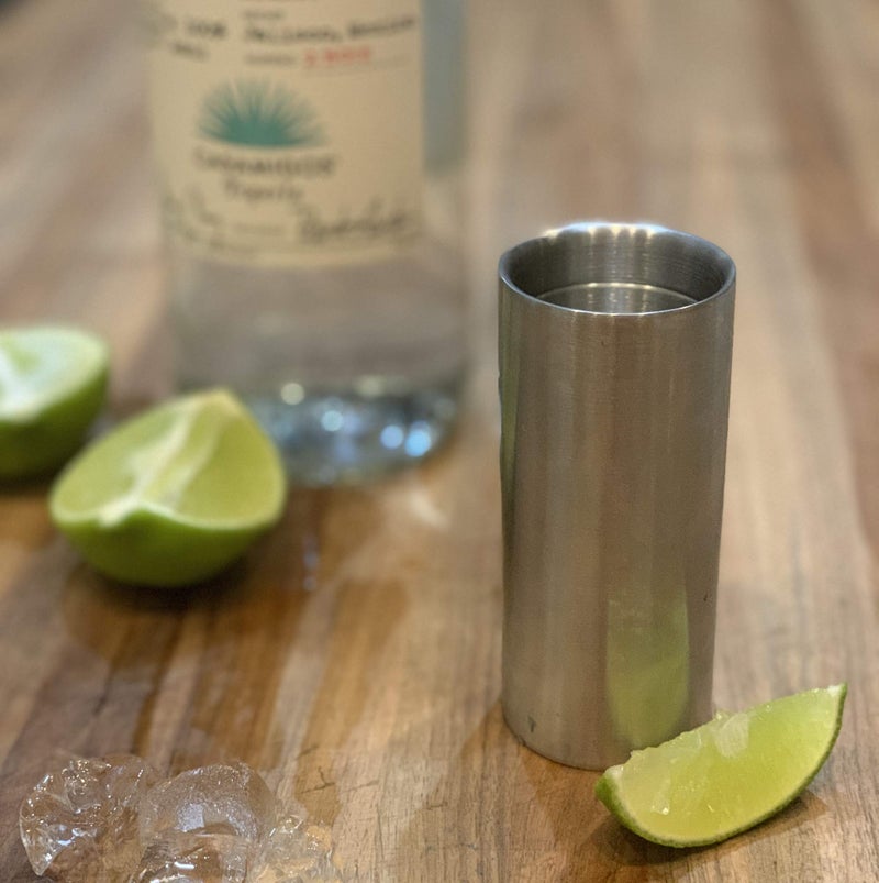 Outset Bartending Tool, Double Wall Cocktail Measuring Jigger, 2 in 1, 1oz and 2 oz, Stainless Steel - Image 5