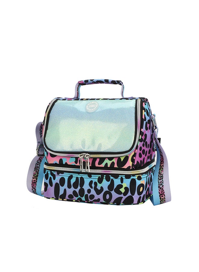 CUBS حقيبة غداء مزدوجة الطبقات مقاومة للماء بنقشة الفهد مع حزام كتف قابل للإزالة لحمل وجباتك المفضلة إلى المدرسة أو العمل أو أثناء السفر - Image 2