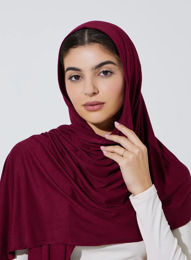 أميرة Burgundy Stretchable Jersey Hijab