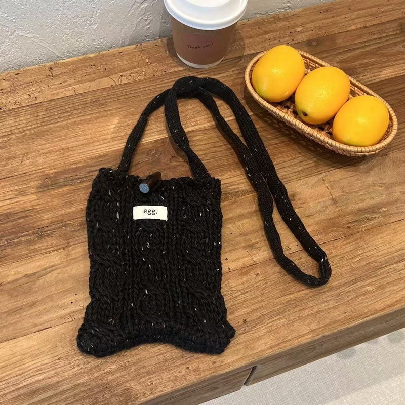 South Korea New Twist Corner Knitted Phone Bag Fashionable Cute Small Bag Shoulder Crossbody Change Key Bag - Image 5