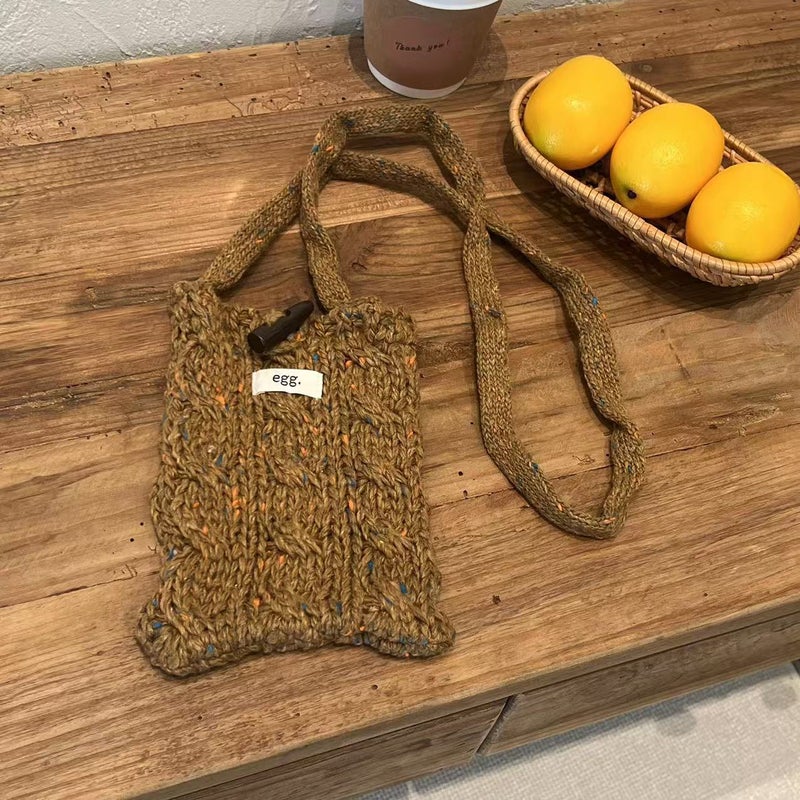 South Korea New Twist Corner Knitted Phone Bag Fashionable Cute Small Bag Shoulder Crossbody Change Key Bag - Image 4
