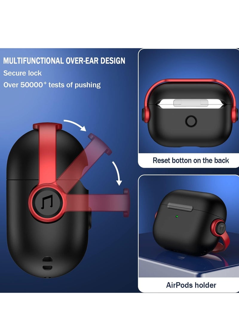 Generic - AirPods 3 Case Cover for Women Men, Unique Musician Headset Design, PC Material Protective Case with Keychain Compatible with Airpods 3rd Generation 2021 Red - Image 1