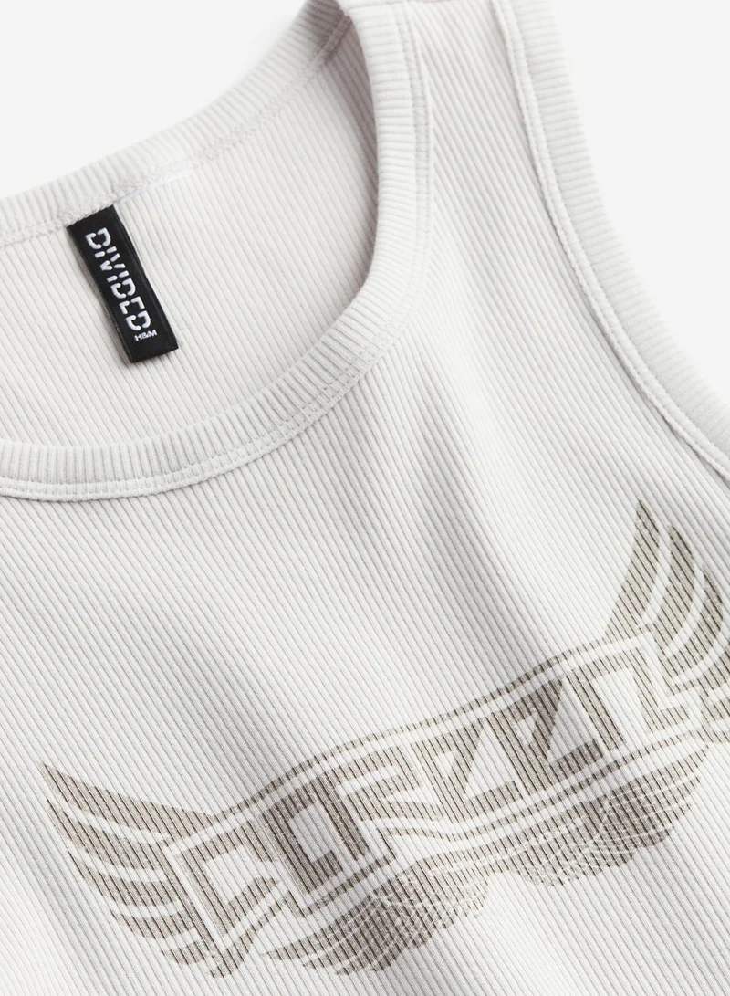 H&M Ribbed Graphic Tank Top