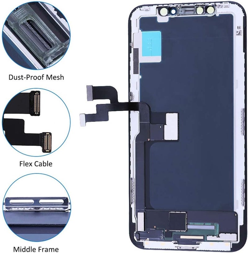 Fixerman Store for iPhone X Screen Replacement 5.8 inch, LCD 3D Touch Display Digitizer Assembly with Repair Tools - Model A1901, A1902, A1865 - Image 3
