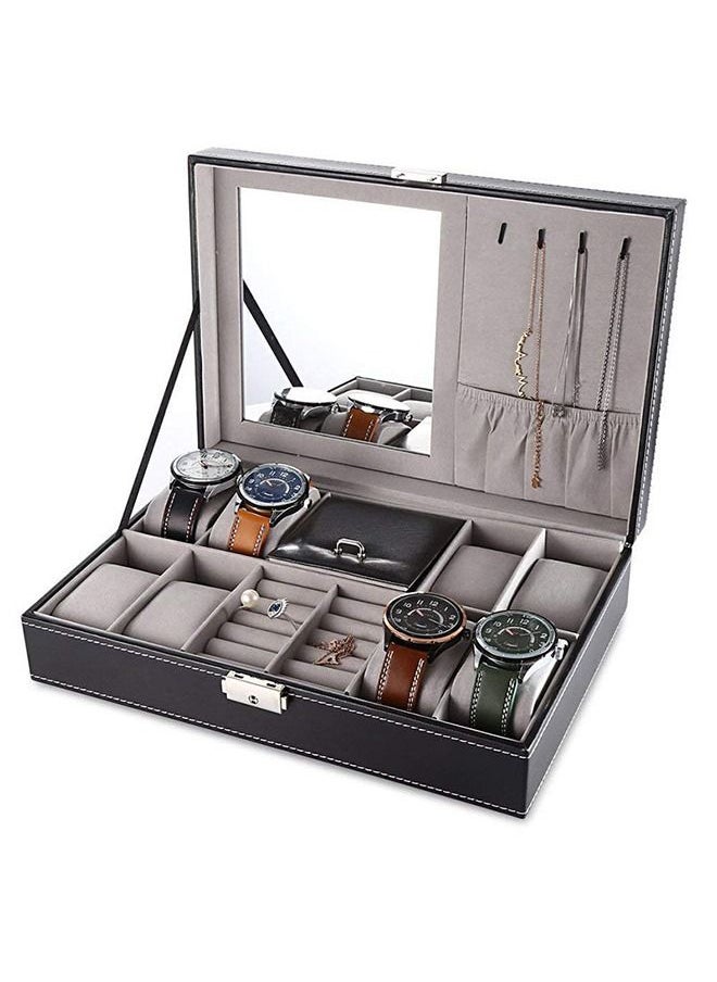 Yolu Multi-function Jewelry Box Storage for Men Women, Watch Box Organizer with Mirror,Ring Case,Earring Card,Hook,Removable Cushions,Framed Glass,Lock and key. - pzsku/ZDB2C7594A62BD7184867Z/45/_/1684309496/07199e8f-6926-4c2d-b8ce-01279d9d09b9