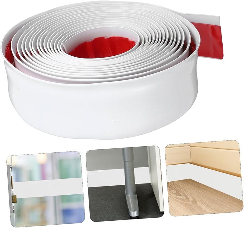 قاعدة اللوح القاعدي ذاتية اللصق قشر وألصق تشكيل الحائط 1 لفة أبيض - Image 3