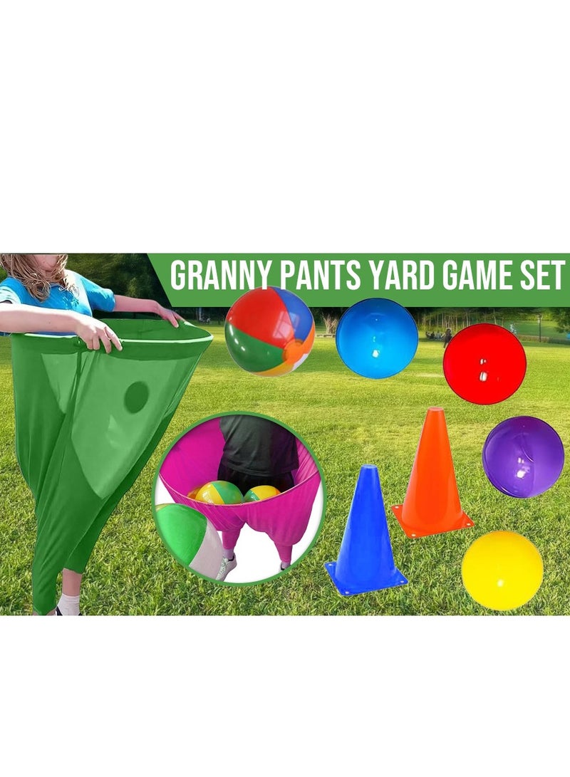 general Granny Pants Yard Game, Granny Pants Outdoor Game – Hilarious Inflatable Ball Relay Set with Giant Stretchy Pants, 2 /8 Balls and 1Pump for Kids, Adults, Backyard Parties and Field Day - Image 5