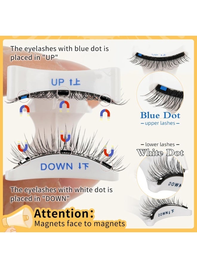 Magnetic Eyelashes 1 Pair Reusable Magnetic Eyelashes with Applicator No Glue Needed Eyelashes Cat Eye Natural Look Lash Clusters Kit Easy to Wear and Remove - Image 2