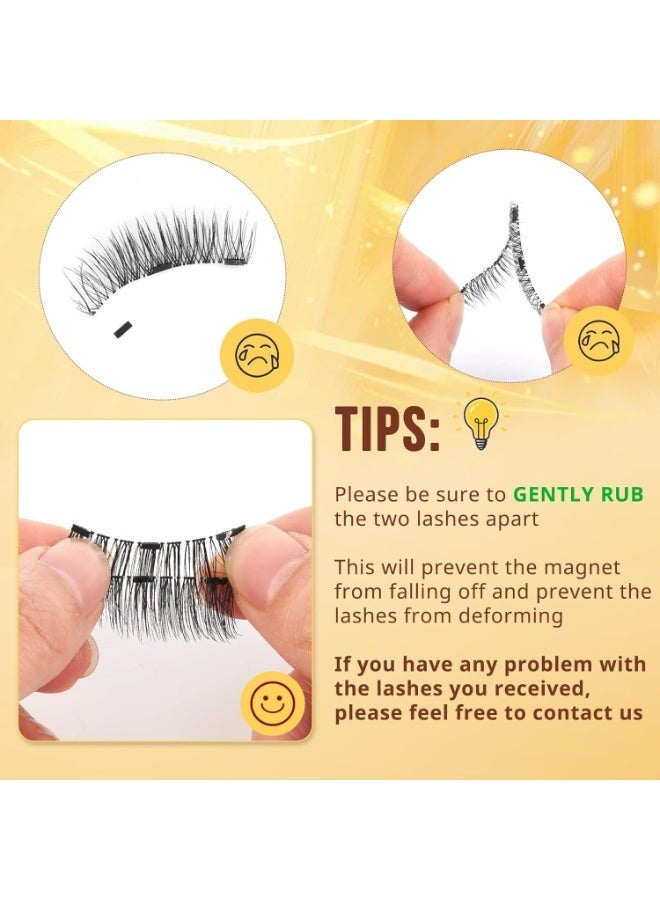 Magnetic Eyelashes 1 Pair Reusable Magnetic Eyelashes with Applicator No Glue Needed Eyelashes Cat Eye Natural Look Lash Clusters Kit Easy to Wear and Remove - Image 4