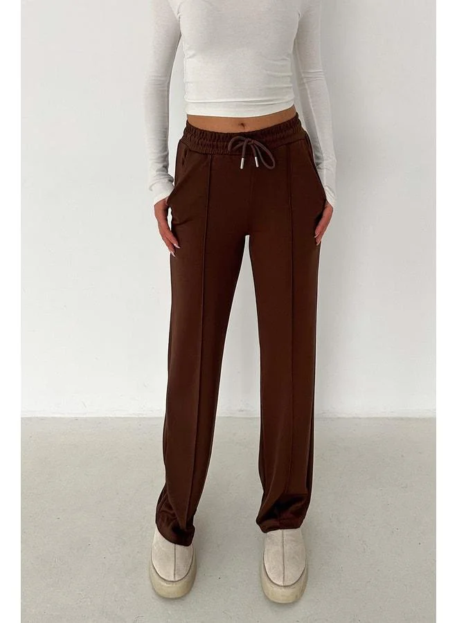Noa Noa Women's Wide-Leg Pants with Stitch Detailing – Motion Ease