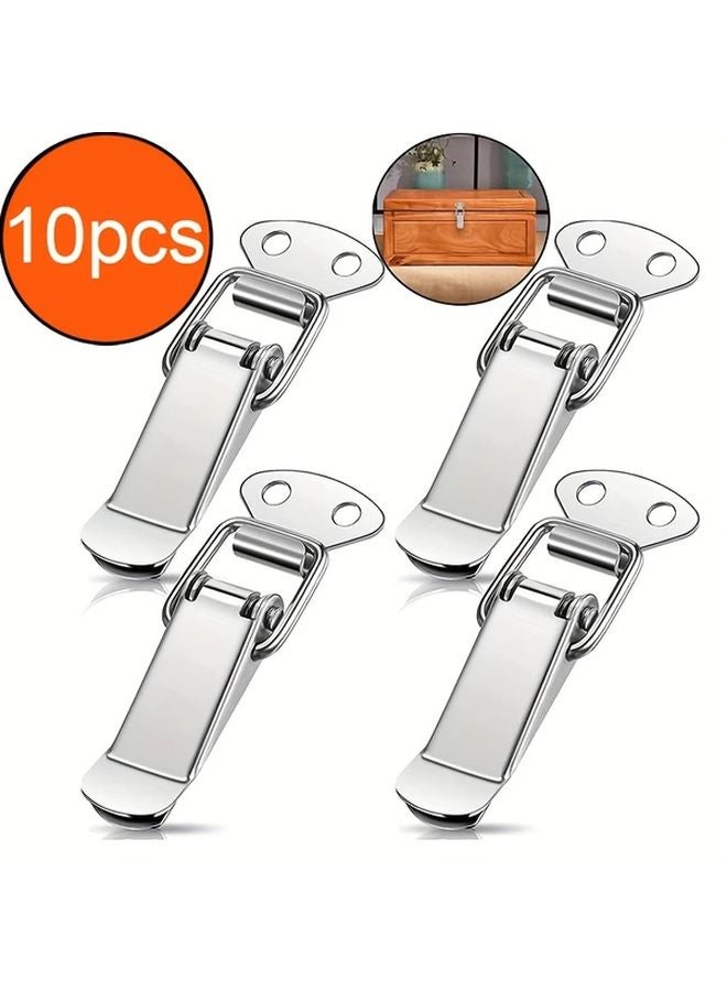 10pcs Stainless Steel Duck Beak Spring Buckles For Toolboxes Chests Storage Containers - Image 1