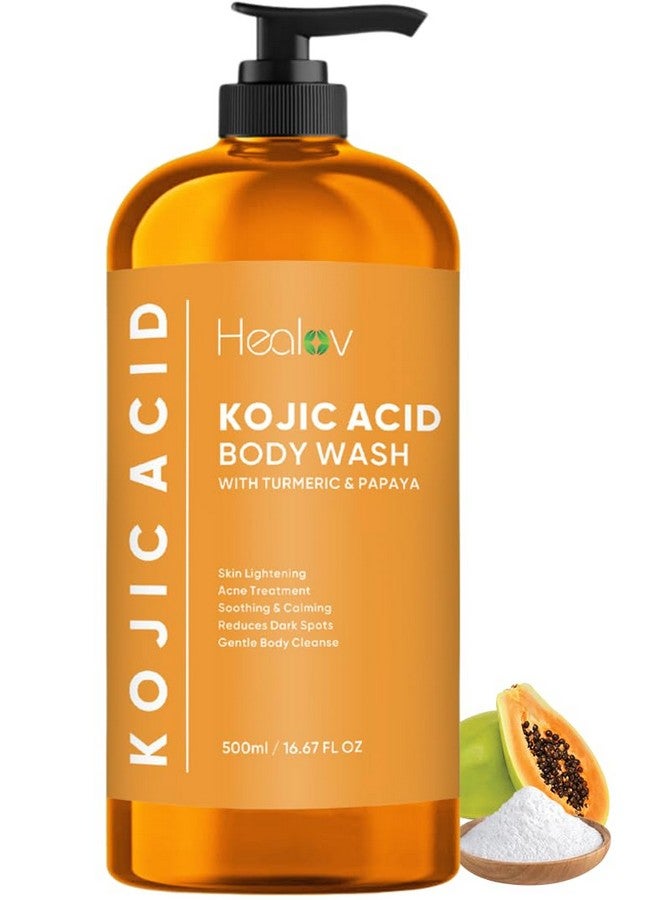 Healov Kojic Acid Soap for Hyperpigmentation - Skin Brightening Kojic Papaya Body Wash - Dark Spot Soap Reduces Acne, Scars, and Evens Skin Tone - Turmeric Body Wash for Brighter Glowing Skin - Image 1
